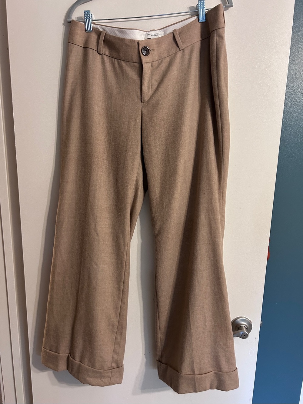 Banana Republic Wide Leg Tan Trousers